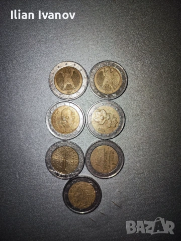 Евро монети от 2, 1, 0.5, 0.20, 0.10, 0.05