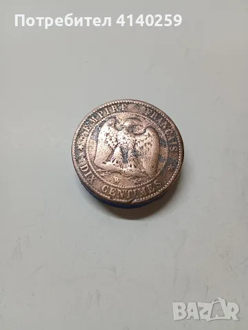 ФРАНЦИЯ МОНЕТИ 10 САНТИМА 1854 Г , снимка 2 - Нумизматика и бонистика - 55894397