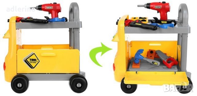  Детска игра Количка за инструменти, игра за деца - инструменти, малък майстор -5% Ново, снимка 17 - Коли, камиони, мотори, писти - 34164014