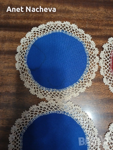 Салфетки с плетка около плат за чаша Чай или кафе, снимка 2 - Антикварни и старинни предмети - 52841313