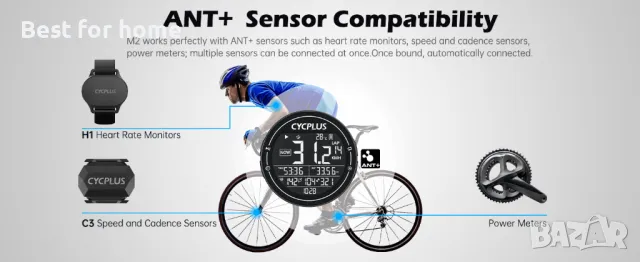 CYCPLUS GPS велосипеден компютър ANT+ Bluetooth, снимка 11 - Части за велосипеди - 49340826