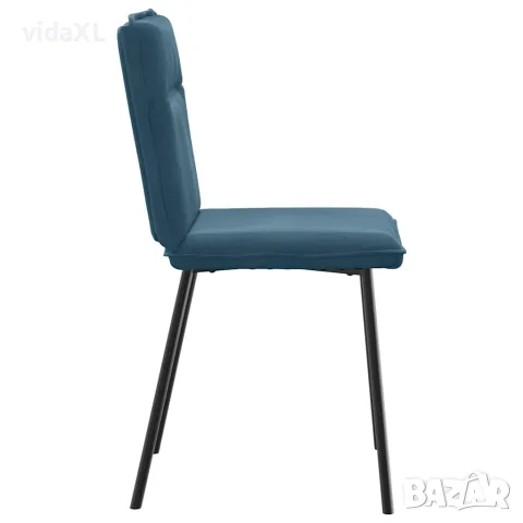 vidaXL Трапезни столове, 2 бр, сини, кадифе, снимка 4 - Столове - 56147568