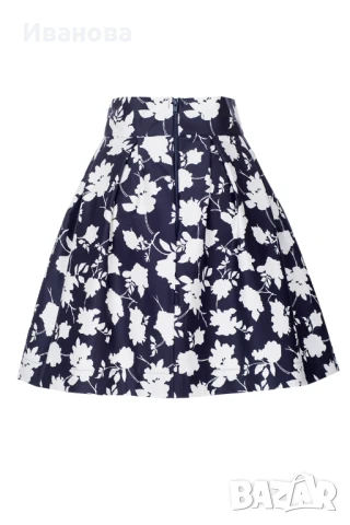 Прекрасна лятна пола/поличка флорална синьо/бяло, снимка 4 - Поли - 50594196