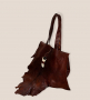 Арт мароканска чанта от естествена кожа в тъмнокафяво, снимка 4