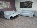 Комплект светло сиви дивани от плат две тройки, снимка 2