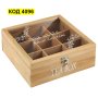 4096 Кутия с 9 отделения за чай-дървена, снимка 3
