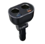 Разклонител за запалка 12V/24V с волтметър, 2 гнезда и QC 3.0 USB, снимка 4