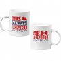 Комплект чаши за влюбени Mr Right Mrs Always Right, снимка 1 - Романтични подаръци - 35738159
