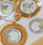 Керамични чинии с десен на лимони , снимка 1