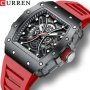 Мъжки часовник Curren Red k8438c3 силиконова каишка, снимка 1 - Мъжки - 41046377