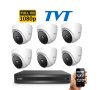 TVT FULL-HD Комплект с 6 FULL-HD TVT IR камери за вътрешен монтаж и хибриден DVR TVT