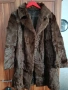 Винтидж кожено палто с косъм кафяво размер М , снимка 1