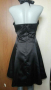 Черна рокля от сатен, гол гръб,със сребриста бродерия🍀❤M,M/L❤🍀арт.4106, снимка 3