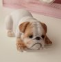 3D голямо куче Булдог легнал силиконов молд форма калъп фондан гипс шоколад декор , снимка 1 - Форми - 41622204