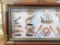Красива и стилна ретро колекция  ''Корабна картина''. Декорация от  дърво, стъкло и меден обков. , снимка 3