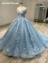 Бална рокля тип Принцеса с 3 Д цветя, снимка 1 - Рокли - 41227731