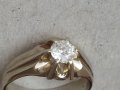 Златен 18к пръстен с Брилянт 0.65 карата/бяло злато диамант/, снимка 3