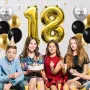 Златни Балони '18': 40 инча, за 18-ти Рожден Ден, Злато-Черни и Сребърни, снимка 5