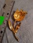 ПОЗЛАТЕНА ФЛОРАЛНА АР НУВО СТИЛ КРИСТАЛНА БРОНЗОВА БРОШКА ЦВЕТЕ / ЛИПСВА й ИГЛАТА! 37035, снимка 4