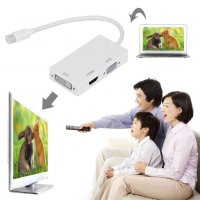 3в1 адаптер Mini Display Port / Thunderbolt към  HDMI - DVI -  VGA, снимка 9 - Кабели и адаптери - 34848046