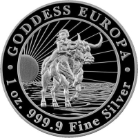 Чад 2023 - 1 OZ - 5000 франка CFA - Богиня Европа – Сребърна монета, снимка 4 - Нумизматика и бонистика - 44738069