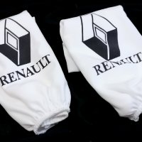 Автомобилни калъфки за наглавници (2бр. К-Т) За Renault Рено / Бели Универсален и Еластичен Модел, снимка 1 - Аксесоари и консумативи - 40939862