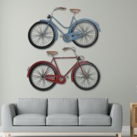 120см! Сет 2 деко велосипеда за стена, снимка 1 - Декорация за дома - 41946003