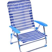 Плажен стол със сини райета 67x57x75 см, снимка 1 - Къмпинг мебели - 41434535