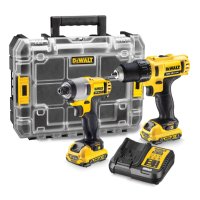 Комплект DeWALT DCK211D2T акумулаторни инструменти с 2 батерии и зарядно, DCD710, DCF815, 12 V, 2 Ah, снимка 1 - Други инструменти - 41443488