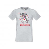 Мъжка тениска Свети Валентин Unicorn Dabbing For Valentine, снимка 3 - Тениски - 35716325