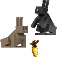 Комплект фигурки Minecraft Build A Portal Rabbits / зайчета / Mattel - 2 броя, снимка 4 - Фигурки - 41486692