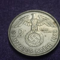 2 Марки 1938 г сребро Трети Райх , снимка 1 - Нумизматика и бонистика - 41538194