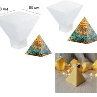 Силиконов молд Пирамида Египет 8х8 см , за свещи епоксидна смола фондан декорация свещ сапун, снимка 1 - Форми - 42704416