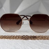 Valentino дамски слънчеви очила Осмоъгълник с верижка синджир, снимка 7 - Слънчеви и диоптрични очила - 41626704