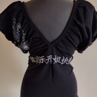 Блуза с буфан ръкав и дракон, снимка 4 - Корсети, бюстиета, топове - 18561753
