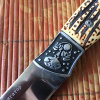 Руски ловен нож-  инкрустирани метални гардове - Алигатор стал 65х13, снимка 5 - Ножове - 34008571