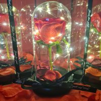 Роза в стъкленица в луксозна кутия/вечна роза/Роза с LED светлини , снимка 3 - Декорация за дома - 44144686