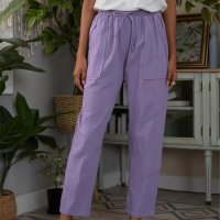 Дамски моден едноцветен панталон с връзки, 5цвята - 023, снимка 3 - Панталони - 41750873