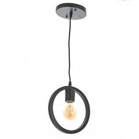 Черен метален пендел, 1 х 40W, снимка 1 - Лампи за таван - 42357422