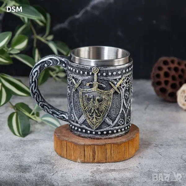 Нова Чаша с Вълк/Дракон/Меч/Рицар Халба с Дръжка, снимка 1