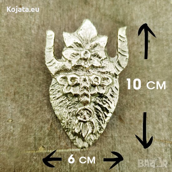 Бронзова кукерска маска - украшение за каишки за чанове, снимка 1