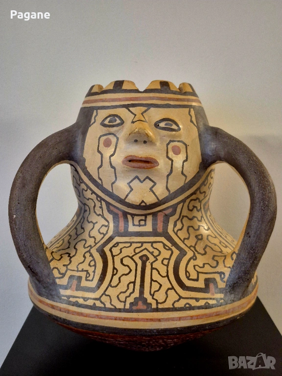 Рядък автентичен съд Шипибо (Перу) – Ръчно изработена керамика от Амазония, снимка 1
