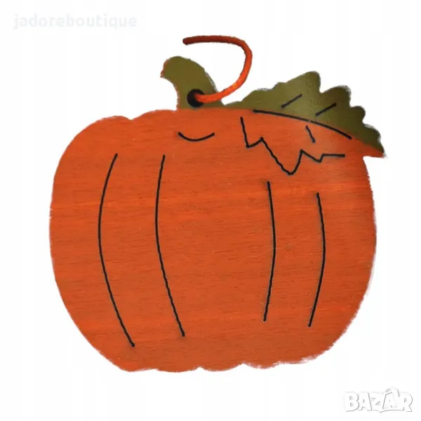 Дървен елемент висулка Тиква, снимка 1