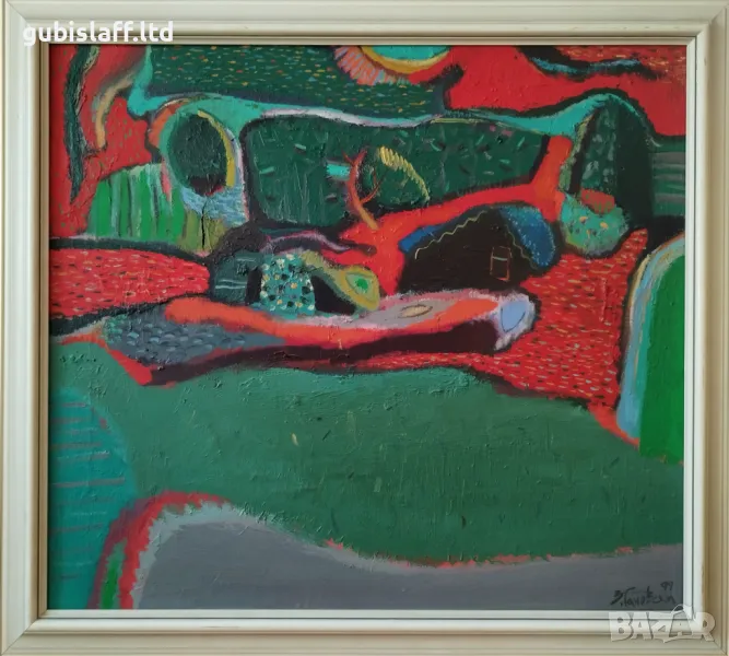 Картина, пейзаж, композиция, худ. Здравко Гановски, 1999 г., снимка 1