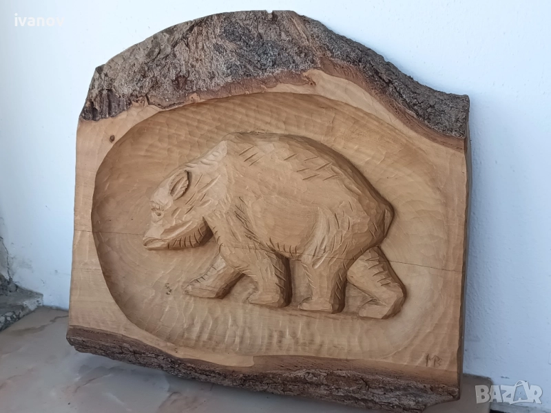 Картина дърворезба - мечка , снимка 1