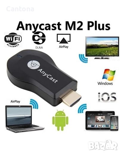 Anycast  by Ezmira M2 Plus WiFi безжичен дисплей приемник, Miracast - iOS/Android/MacOS/Windows, снимка 1
