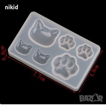 Малки лапи лапички лапа и котешка глава коте котка силиконов молд форма фондан шоколад смола декор , снимка 1