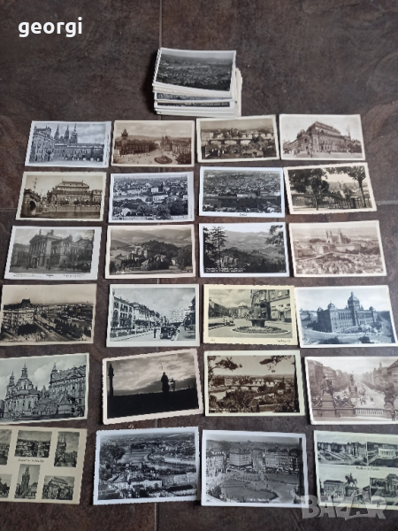 стари черно-бели пощенски картички Прага, снимка 1