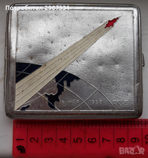 калъф за цигари Стартиране на сателит Спутник-3.СССР. полет от 15 05 1958, снимка 1