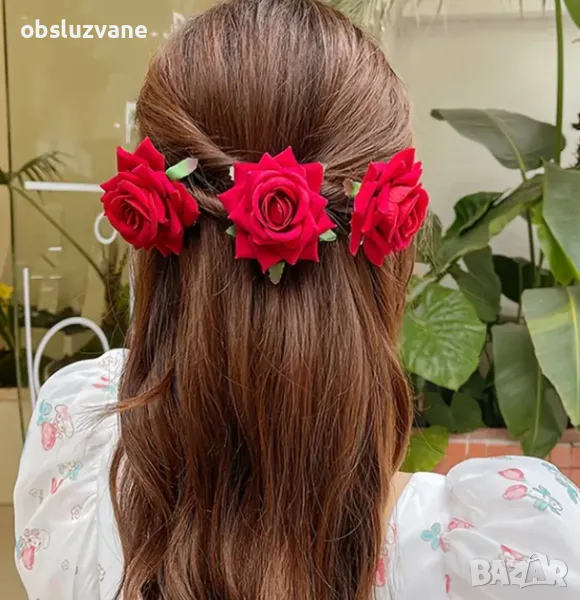 Сет Винтидж червени рози, снимка 1